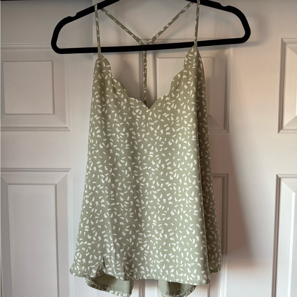 Green Patterned Women's Top